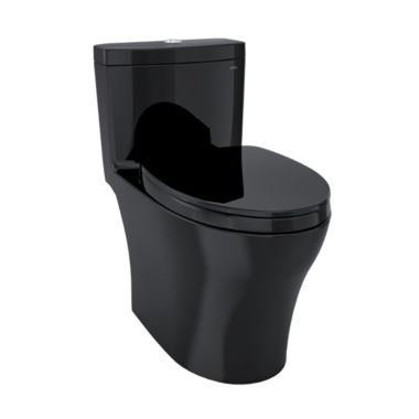 Click here to see Toto MS646124CEMFN#51 TOTO Aquia IV One-Piece Toilet w/ SS124 SoftClose Seat, 1.28/0.9 GPF, Elongated, WASHLET+, Ebony - MS646124CEMFN#51