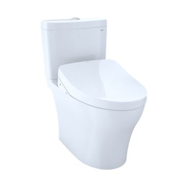 Click here to see Toto MW4463046CEMFGNA#01 TOTO Aquia IV WASHLET+ Two-Piece Toilet with S500e Bidet Seat, 1.28/0.9 GPF, Auto-Flush, Universal Height, Cotton White - MW4463046CEMFGNA#01