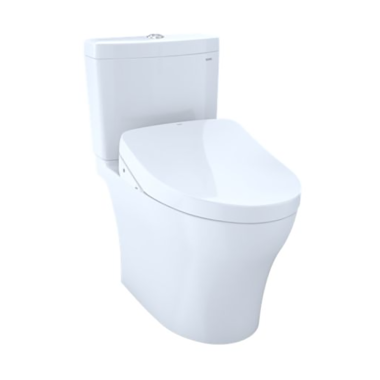 Click here to see Toto MW4463046CEMGNA#01 TOTO Aquia IV WASHLET+ Two-Piece Toilet with S500e Bidet Seat, 1.28/0.9 GPF, Auto-Flush, Cotton White - MW4463046CEMGNA#01