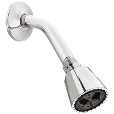 Click here to see Cleveland Faucet 40077 Cleveland Faucet Cornerstone Single-Function Shower Head with Arm and Flange, Round, 2.5 GPM,  Chrome - 40077
