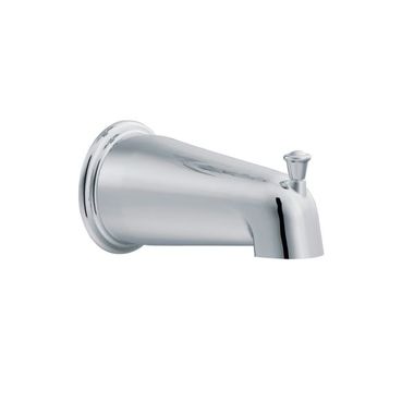 Click here to see Cleveland Faucet 41911 Cleveland Capstone 5-1/2in Chrome Metal Tub Spout, with Pull-Up Diverter, Slip-Fit Connection, Wall-Mount Installation - 41911