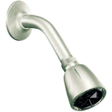 Click here to see Cleveland Faucet 40077BN Cleveland Faucet Cornerstone Single-Function Shower Head with Arm and Flange, Round, 2.5 GPM, Brushed Nickel - 40077BN