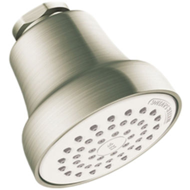 Click here to see Cleveland Faucet 42018BNGR Cleveland Faucet Cornerstone 2in Single-Function Shower Head Only, Round, Wall-Mount, WaterSense-Certified, 1.75 GPM, LifeShine Brushed Nickel - 42018BNGR