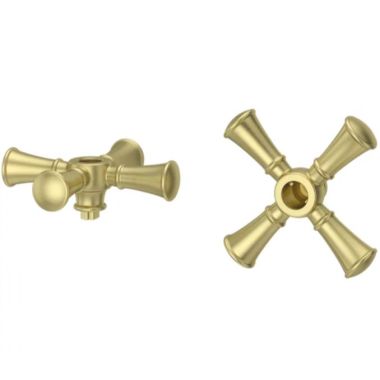 Click here to see Pfister HHL-049TBBG Pfister Tisbury Cross Handles for Widespread Bathroom Faucet, Brushed Gold - HHL-049TBBG