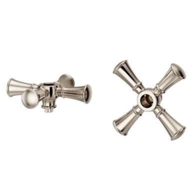 Click here to see Pfister HHL-049TBD Pfister Tisbury Cross Handles for Widespread Bathroom Faucet, Polished Nickel - HHL-049TBD
