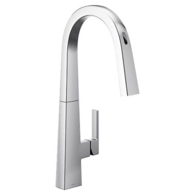 Click here to see Moen S75005EV2C Moen Nio Smart Motion Control Single-Handle Pull-Down High Arc Kitchen Faucet, Chrome - S75005EV2C