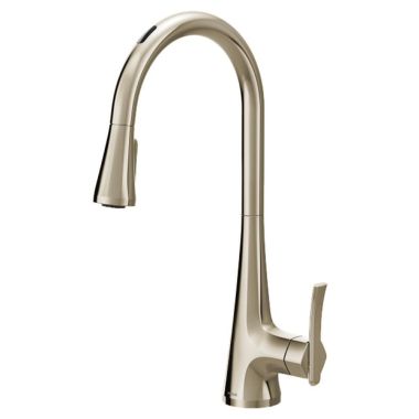 Click here to see Moen S7235EV2NL Moen Sinema Smart Motion Control Single Handle High Arc Pull-Down Kitchen Faucet, Polished Nickel - S7235EV2NL