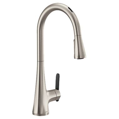 Click here to see Moen S7235EV2SRS Moen Sinema Smart Motion Control Single Handle High Arc Pull-Down Kitchen Faucet, Spot Resist Stainless - S7235EV2SRS