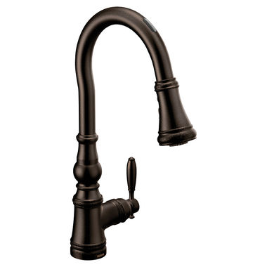 Click here to see Moen S73004EV2ORB Moen Weymouth Smart Motion Control Single Handle High Arc Pull-Down Kitchen Faucet, Oil Rubbed Bronze - S73004EV2ORB