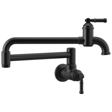 Click here to see Delta 1190LFL-BL Delta Broderick Wall Mount Pot Filler In Matte Black - 1190LFL-BL