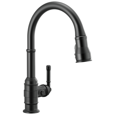 Click here to see Delta 9190-BL-DST DELTA 9190-BL-DST BRODERICK ONE HANDLE PULLDOWN KITCHEN FAUCET MATTE BLACK
