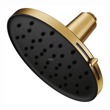 Click here to see Moen 220R3BG Moen Verso 9in Adjustable Rain Shower Head with Infiniti Dial and Magnetix Docking System, Round, 2.5 GPM, Brushed Gold - 220R3BG