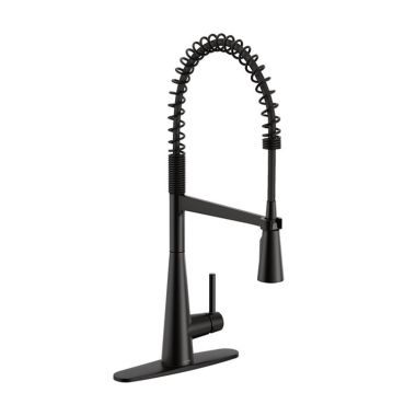 Click here to see Moen 5925EWBL Moen Sleek Single Handle Semi Pro Kitchen Faucet, MotionSense Wave, Matte Black - 5925EWBL