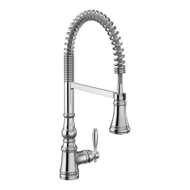Click here to see Moen S73104EWC Moen Weymouth Single Handle Semi Pro Spring Pulldown Kitchen Faucet, MotionSense Wave, Chrome - S73104EWC