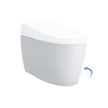 Click here to see Toto CT8732CUMFG#01 TOTO Neorest LS One-Piece Skirted Toilet, Elongated, Universal Height, WASHLET+ Ready, 1.0 GPF & 0.8 GPF, Cotton White - CT8732CUMFG#01