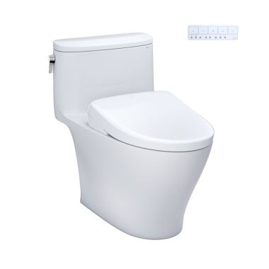 Click here to see Toto MW6424726CUFG#01 TOTO Nexus 1G One-Piece Skirted Toilet w/ WASHLET+ (S7), Elongated, Universal Height, 1.0 GPF, Cotton White - MW6424726CUFG#01