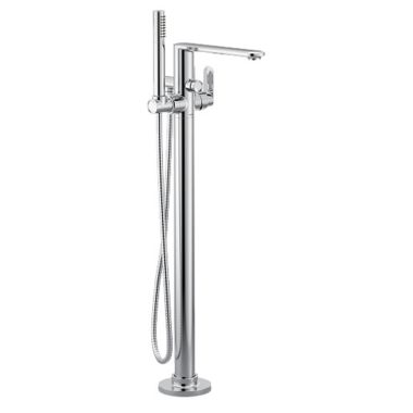 Click here to see Moen 620 Moen Greenfield 6 GPM Freestanding Tub Filler with 1.75 GPM Single-Function Hand Shower, 10in Center, Single Lever Handle, Polished Chrome - 620