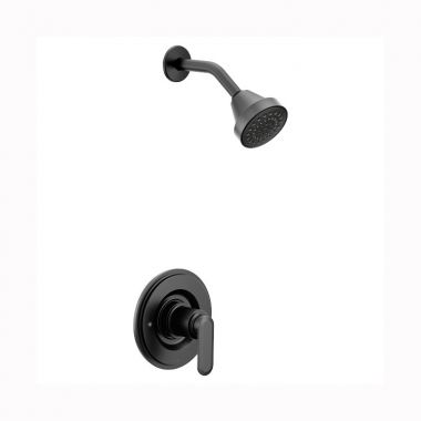 Click here to see Moen T2222EPBL Moen Greenfield Posi-Temp Single-Handle Shower Faucet, One-Function, 1.75 GPM, Lever Handle, Eco-Performance, M-PACT, Matte Black - T2222EPBL