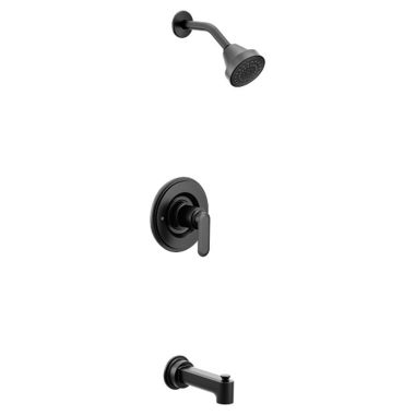 Click here to see Moen T2223EPBL Moen Greenfield Posi-Temp Tub/Shower Faucet, 1.75 GPM, 1-Function, Single Lever Handle, M-PACT, Eco-Performance, Matte Black - T2223EPBL