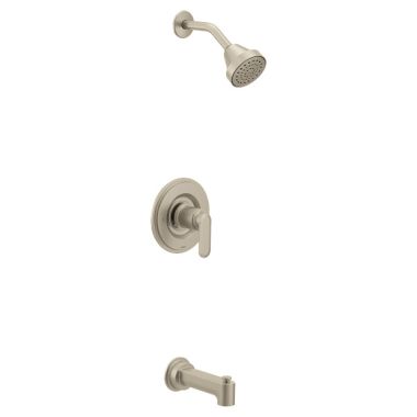 Click here to see Moen T2223EPBN Moen Greenfield Posi-Temp Tub/Shower Faucet, 1.75 GPM, 1-Function, Single Lever Handle, M-PACT, Eco-Performance, Brushed Nickel - T2223EPBN
