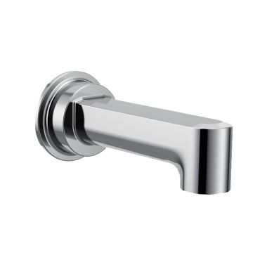 Click here to see Moen 4326 Moen Greenfield 7-3/8-inch Wall Mounted Chrome Non-Diverter Tub Spout with 1/2-inch Connection Size, Slip Fit - 4326