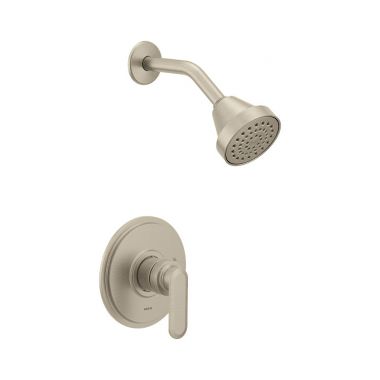 Click here to see Moen UT2322EPBN Moen Greenfield M-Core 2-Series Single-Handle Shower Faucet, One-Function, 1.75 GPM, Lever Handle, Eco-Performance, Brushed Nickel - UT2322EPBN