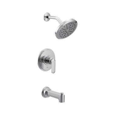 Click here to see Moen UT33323 Moen Greenfield M-Core 3-Series Tub/Shower Faucet with 2.5 GPM Rainshower, 1-Function, Single Lever Handle, M-PACT, Chrome - UT33323
