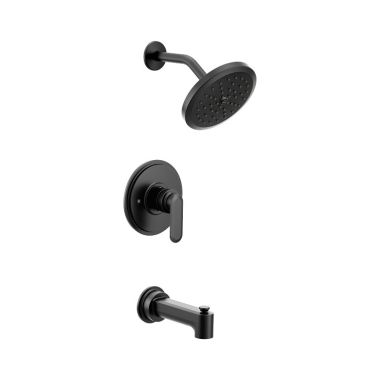 Click here to see Moen UT33323EPBL Moen Greenfield M-Core 3-Series Tub/Shower Faucet with 1.75 GPM Rainshower, 1-Function, Single Lever Handle, M-PACT, Matte Black - UT33323EPBL