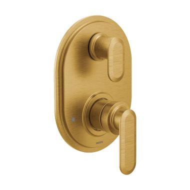 Click here to see Moen UT33341BG Moen Greenfield M-CORE 3-Series Valve Trim w/ Transfer, Lever Handles, Brushed Gold - UT33341BG