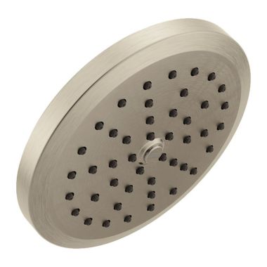 Click here to see Moen S178BN Moen Greenfield 6-3/4in One-Function Rainshower Spray Head with Immersion Technology, LifeShine, 2.5 GPM, Brushed Nickel - S178BN