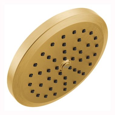Click here to see Moen S178EPBG Moen Greenfield 6-3/4in Eco-Performance One-Function Rainshower Spray Head with Immersion Technology, LifeShine, 1.75 GPM, Brushed Gold - S178EPBG