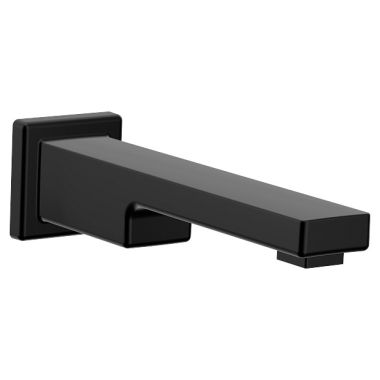 Click here to see Moen TFS3898BL Moen 10-inch Non-Diverter Wall-Mount Matte Black Tub Spout, M-PACT, 1/2-inch Connection Size, Slip Fit - TFS3898BL