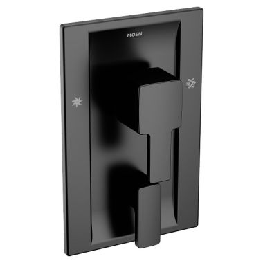Click here to see Moen TS2710BL Moen 90 Degree Posi-Temp Valve Trim w/ 3-Function Diverter, Lever Handles, Matte Black - TS2710BL