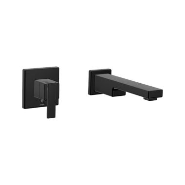 Click here to see Moen WTS911BL Moen 90 Degree Wall-Mount Tub Faucet Trim w/ 10in Tub Spout, 8 GPM, Matte Black - WTS911BL