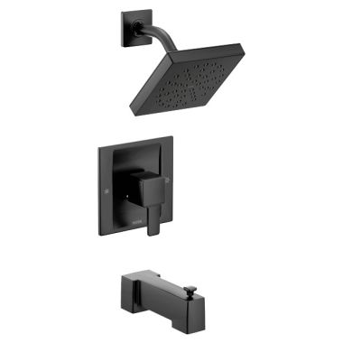 Click here to see Moen TS2713BL Moen 90 Degree Posi-Temp Tub/Shower Faucet with 2.5 GPM Rainshower, 1-Function, Single Lever Handle, M-PACT, Immersion, Matte Black - TS2713BL
