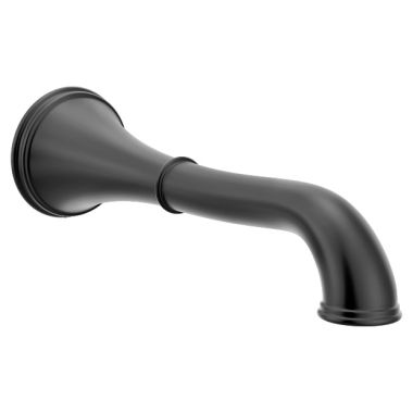 Click here to see Moen TF193371BL Moen Belfield 10-inch Wall Mounted Matte Black Non-Diverting Tub Filler with Ultra Thin Design, 1/2-inch Connection Size, M-PACT Valve System - TF193371BL