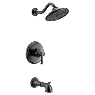 Click here to see Moen UT3313EPBL Moen Belfield M-Core 3-Series Tub/Shower Faucet with 1.75 Rainshower, 1-Function, Single Lever Handle, M-PACT, Immersion, Matte Black - UT3313EPBL