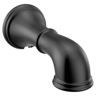 Click here to see Moen 193371BL Moen Belfield 7-3/4-inch Wall Mounted Matte Black Non-Diverter Tub Spout, Metal, 1/2-inch Connection Size, Slip Fit - 193371BL