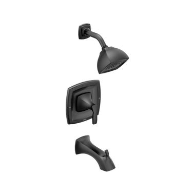 Click here to see Moen T2693EPBL Moen Voss Posi-Temp Tub/Shower Faucet, 1.75 GPM, 1-Function, Single Lever Handle, M-PACT, Eco-Performance, Matte Black - T2693EPBL