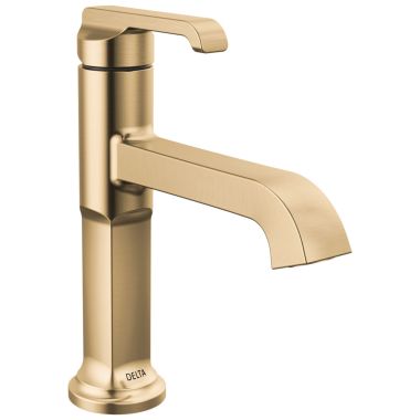 Click here to see Delta 589-CZ-PR-DST Delta Tetra Bathroom Faucet With Metal Pop-Up, Single Handle, Deck Mount, DIAMOND Seal, ADA, 1.2 GPM, Lumicoat Champagne Bronze - 589-CZ-PR-DST