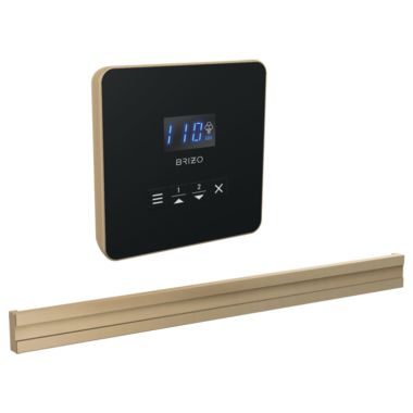 Click here to see Brizo 8CB-250L-GL-L Brizo Mystix Square-Shaped Lumicoat Luxe Gold Steam Control Kit with Patented Dual Sensor, Programmable Time and Temperature - 8CB-250L-GL-L