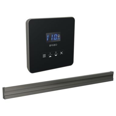 Click here to see Brizo 8CB-250L-SL-L Brizo Mystix Square-Shaped Lumicoat Luxe Steel Steam Control Kit with Patented Dual Sensor, Programmable Time and Temperature - 8CB-250L-SL-L