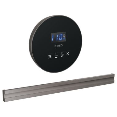 Click here to see Brizo 8CB-250R-BNX-L Brizo Mystix 4in Round-Shaped Lumicoat Black Onyx Steam Control Kit with Patented Dual Sensor, Programmable Time and Temperature - 8CB-250R-BNX-L