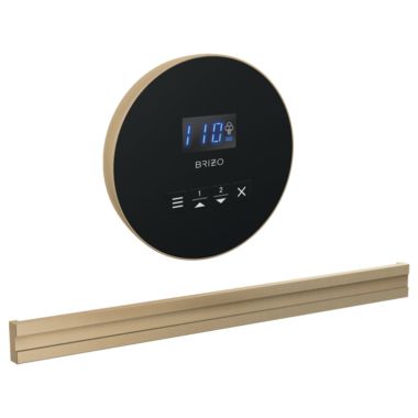 Click here to see Brizo 8CB-250R-GL-L Brizo Mystix 4in Round-Shaped Luxe Gold Steam Control Kit with Programmable Time and Temperature, Lumicoat Technology - 8CB-250R-GL-L