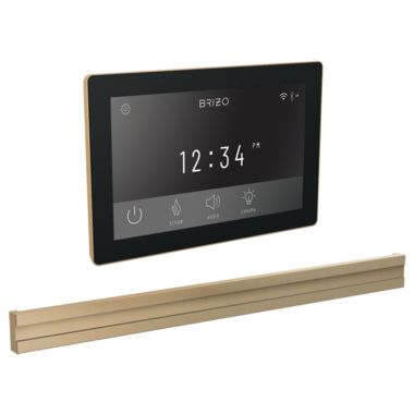 Click here to see Brizo 8CB-600S-GL-L Brizo Mystix Transcendent Lumicoat Luxe Gold Digital Steam Control Kit with Bilateral Steam Head, Built-In WiFi, 12 Presets - 8CB-600S-GL-L