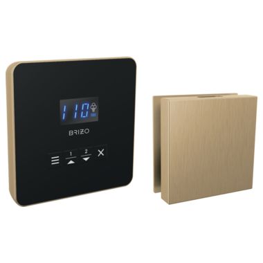 Click here to see Brizo 8CH-250L-GL-L Brizo Mystix Luxe Gold Square Steam Control and Head, Lumicoat Technology, Dual Temperature Sensor Technology - 8CH-250L-GL-L