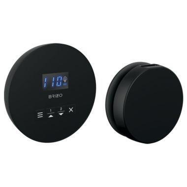 Click here to see Brizo 8CH-250R-BL Brizo Mystix 4in Matte Black Round Steam Control and Head, Dual Temperature Sensor Technology - 8CH-250R-BL
