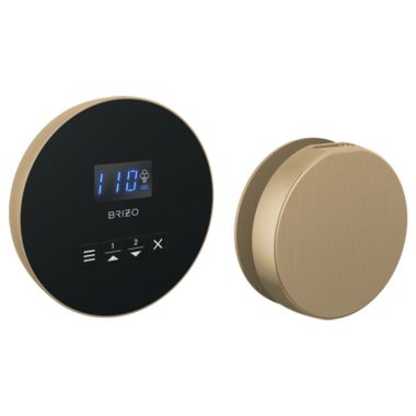 Click here to see Brizo 8CH-250R-GL-L Brizo Mystix Luxe Gold Round Steam Control and Head, Lumicoat Technology, Dual Temperature Sensor Technology - 8CH-250R-GL-L