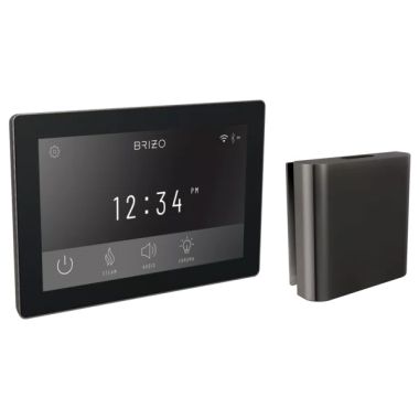 Click here to see Brizo 8CH-600S-BNX-L Brizo Mystix Square-Shaped Black Onyx Digital Steam Control Kit with Built-In WiFi and Bluetooth, Lumicoat Technology, 12 Presets - 8CH-600S-BNX-L