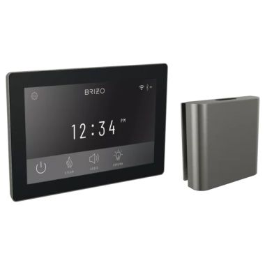 Click here to see Brizo 8CH-600S-SL-L Brizo Mystix Square-Shaped Luxe Steel Digital Steam Control Kit with Built-In WiFi and Bluetooth, Lumicoat Technology, 12 Presets - 8CH-600S-SL-L